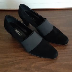 Van Eli black suede heel